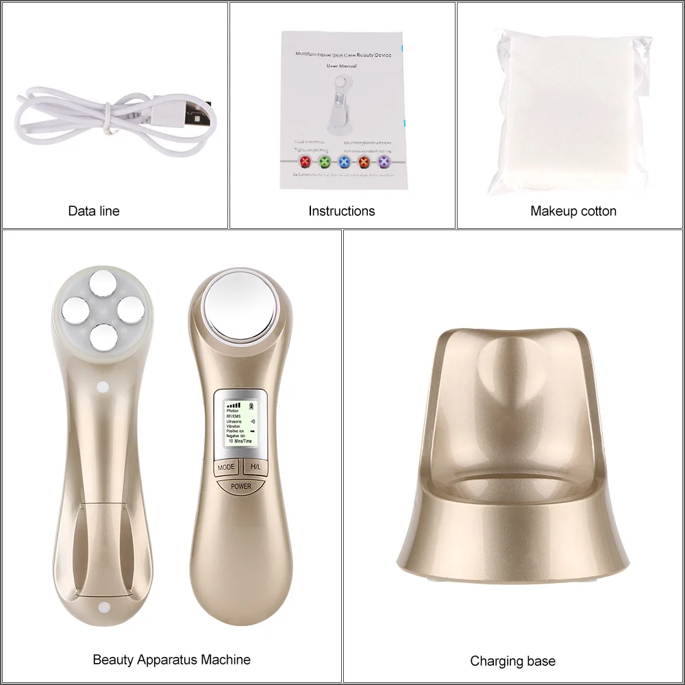  Face Skin EMS Mesotherapy Electroporation RF Radio Frequency Facial LED Photon Skin Care Face Lift  - 33024747970