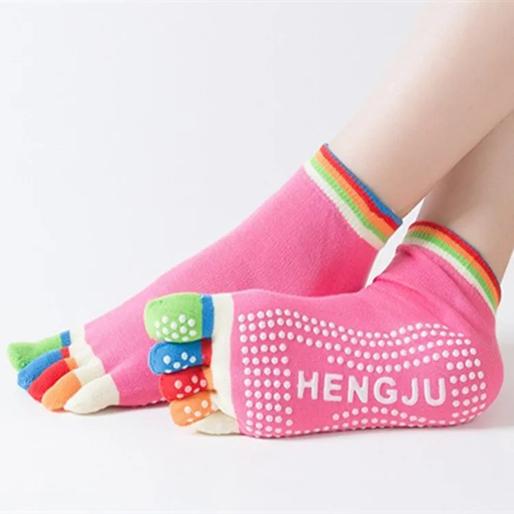 

Besgo 1 Pair Leisure Ladies Sports Yoga Socks Five Fingers Colorful Beautiful Women Socks No Slip Comfortable Cotton Socks