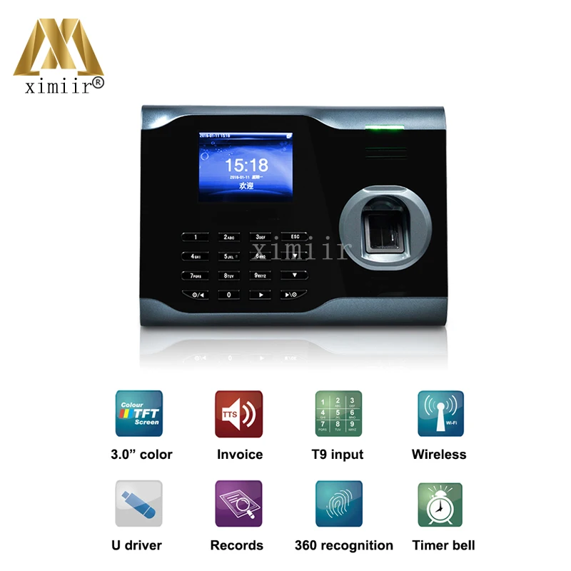 Hohe Qualität ZK U160 Biometrische Fingerprint Zeit Teilnahme WIFI TCP/IP USB Fingerprint Zeit Clock Mitarbeiter Teilnahme