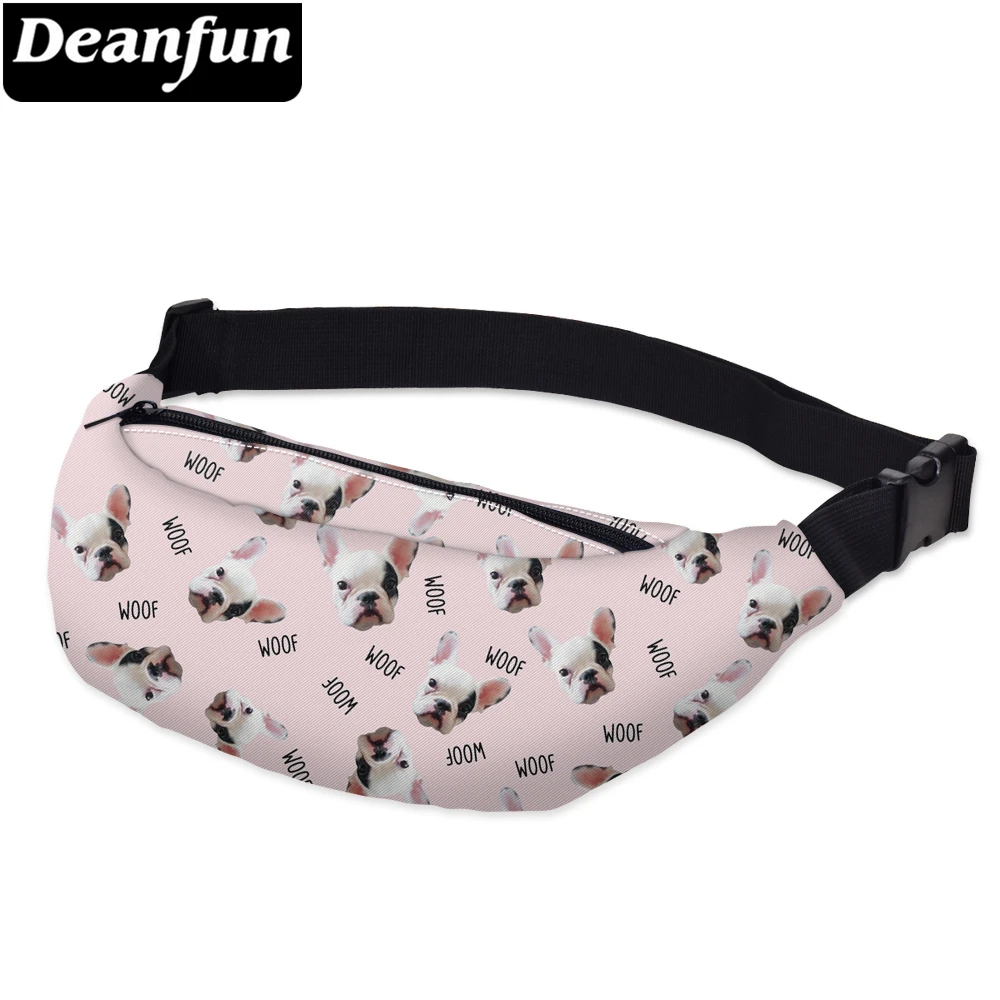 Deanfun поясные сумки с 3D принтом бульдога регулируемый пояс для женщин улицы