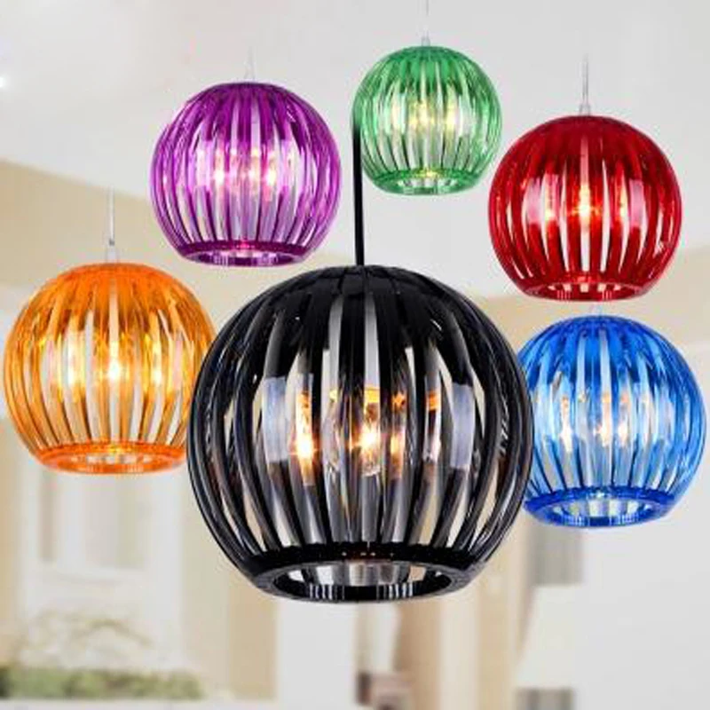 Kaufen Moderne minimalistischen kunst Acryl anhänger leuchte DIY bunte kürbis topf home deco shop abschnitt hotel anhänger lampe