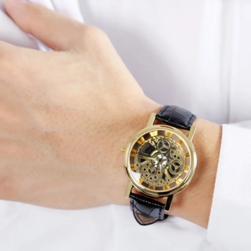 4 цвета Для мужчин Роскошные часы Нержавеющая сталь кварцевые Бизнес кожаный ремешок наручные часы