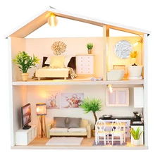 Кукольный дом Миниатюрный Кукольный домик с набором мебели деревянный дом Miniaturas игрушки для детей Новогодний Рождественский подарок M039