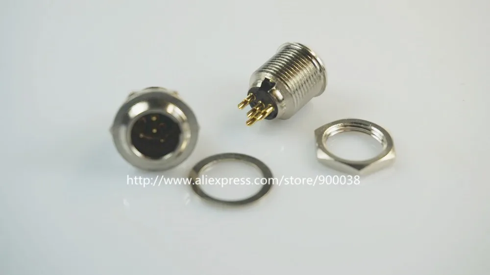 200 pcs 4 position Mini XLR connector Panel Mount Receptacle Male Pins