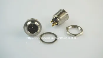 

200 pcs 4 position Mini XLR connector Panel Mount Receptacle Male Pins 4 Pin circular Connector straight Solder PCB