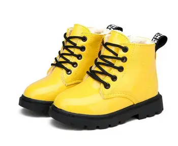 

Girls Martin Boots Girls Boys Shoes Autumn PU Leather Children Boots Fashion Toddler Kids Boots Warm Winter Boots Boy Size 21-36