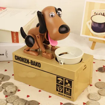

1Pcs Creative Cartoon Steal money dog Choken Bako Robotic Dog Bank Doggy Coin Bank Canine Money Box For Dog Lover Birthday Gift