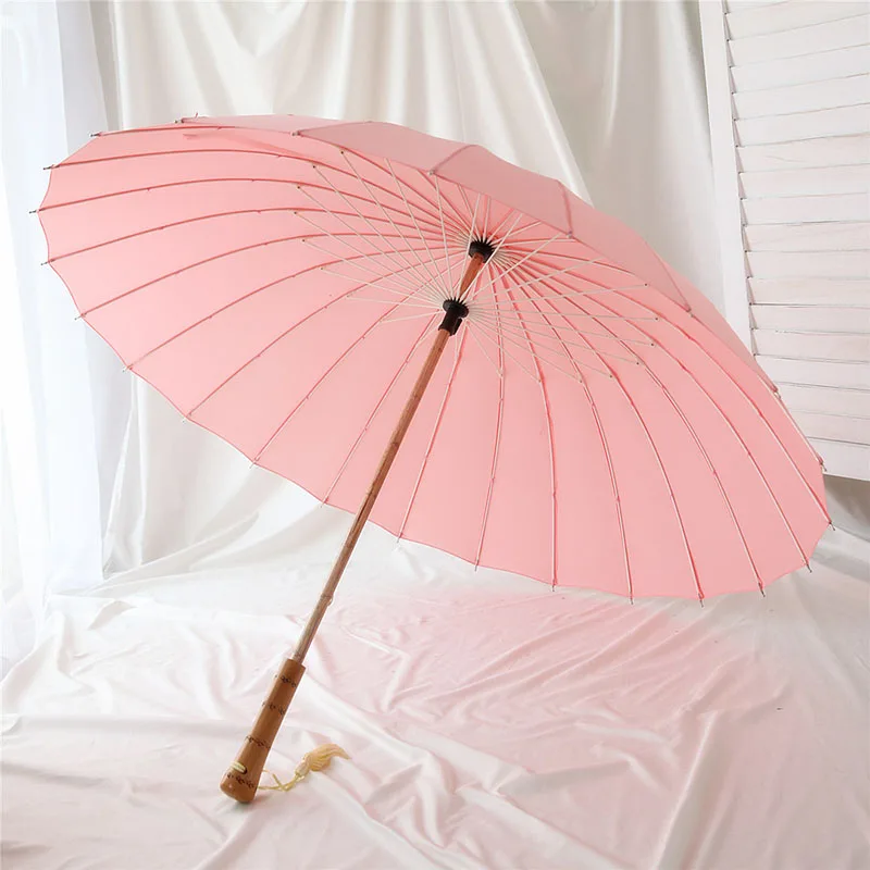 Древний китайский розовый зонтик, Женский Зонт от дождя, винтажный зонтик из дерева, с длинной ручкой, мужской зонт-трость Modis 90ys153 - Цвет: TB1h8eopS8YBeNkSnb4L