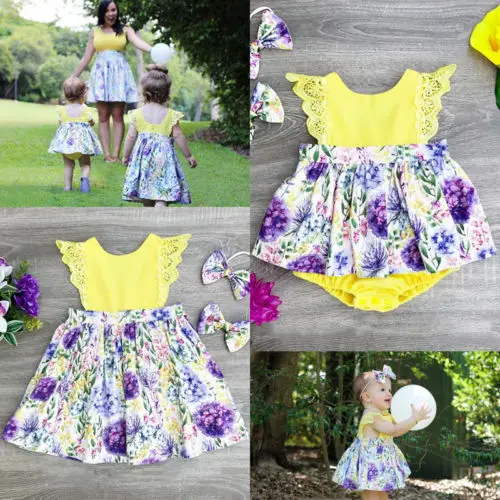 

New Kid Baby Girl Summer Sleeveless Floral Dress Sister Matching Outfits Kids Baby Girls Sister Matching Floral Dress Outfits