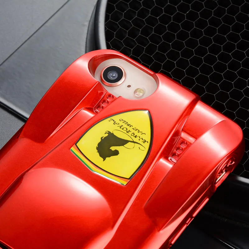 Модные крутые Роскошные 3D спортивные Чехлы Ferrari для автомобильных телефонов iphone X