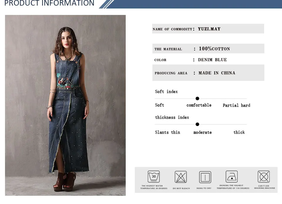 Летнее платье юзи. Мая Бохо Новое джинсовое платье без рукавов с вырезом лодочкой винтажный сарафан с вышивкой A82100 женские платья
