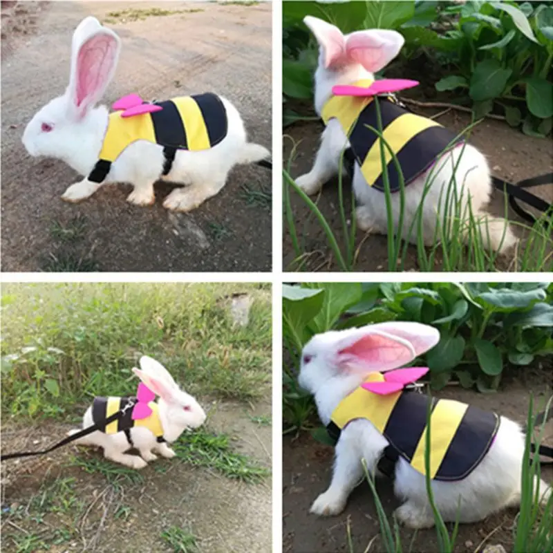 

Cute Bee Shape Rabbit Vest Harness Small Pet Hamster Cat Harness Leash Strap