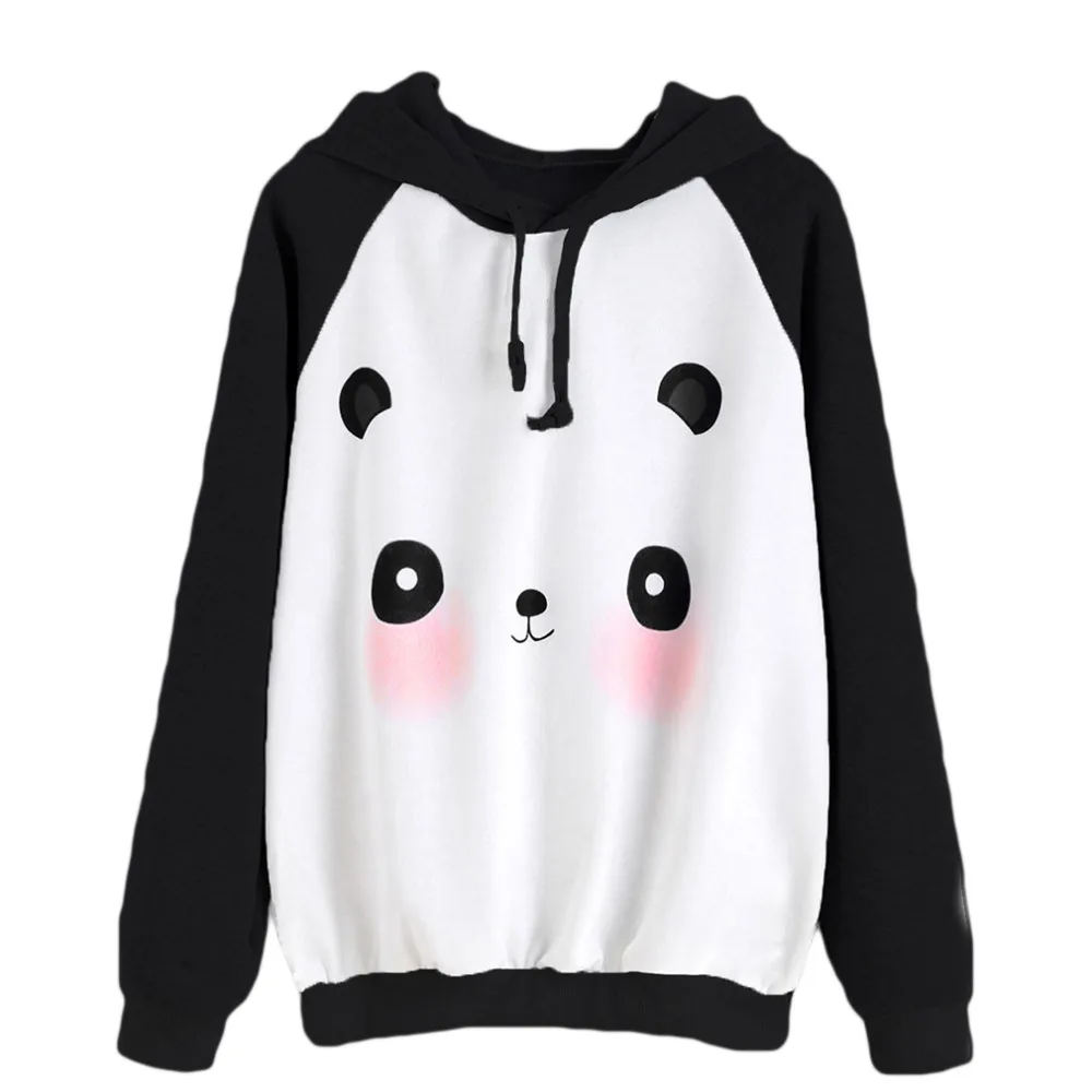 New College Wind Women Hoodies Sport Cartoon Panda Sweatshirts Printed Skateboard Harajuku Tracksuits Female