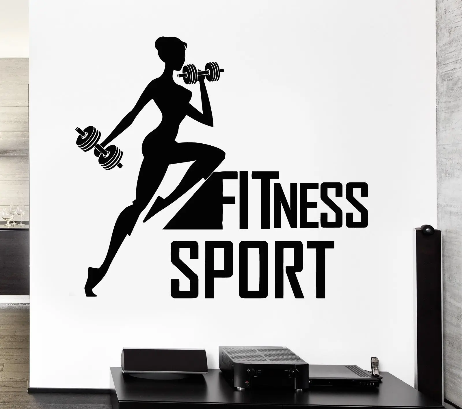 Fitness Sport Wall Decal Fitness Sport Woman Bodybuilding Healthy Gym