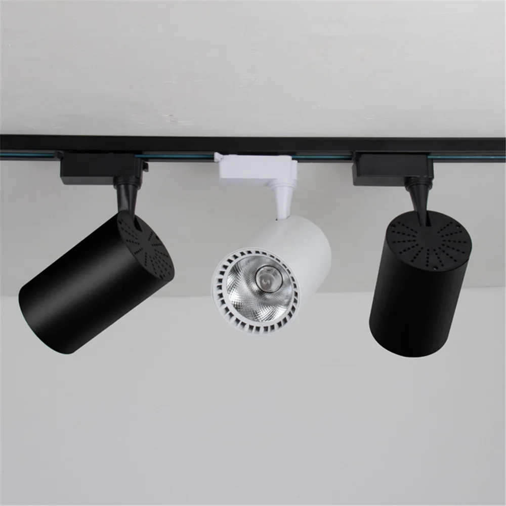 COB 12 W 20 W 30 W Led أضواء المسارات الألومنيوم السقف السكك الحديدية أضواء المسارات جي بقعة السكك الحديدية الأضواء استبدال مصابيح هالوجين AC220V