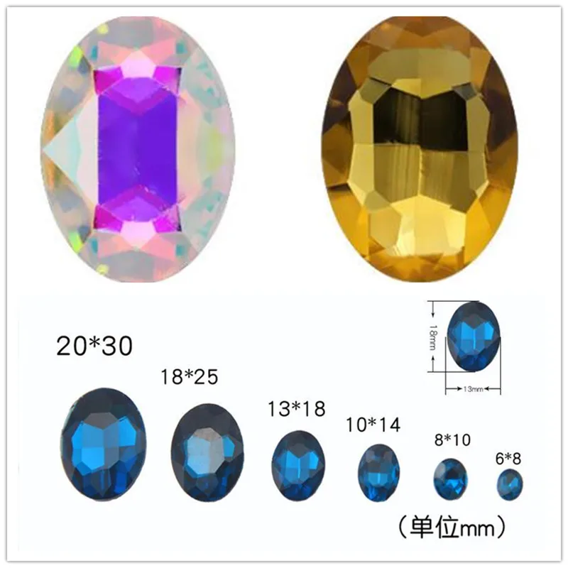 

8*10mm Crystal glass 50Pcs/pack point-back Rhinestones glue on Clothes shoes bags Art Decoration ZZ022