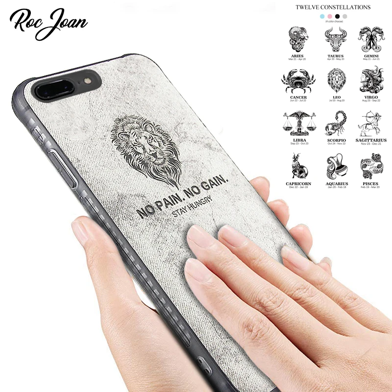 

Cloth Twelve constellations Case For Apple iPhone 7 8 6 6S Plus X XR XS Max Cover Vintage Business Soft TPU Back In Fitted Cases
