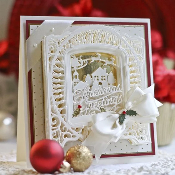 

Craft metal cutting dies cut die mold 3D Christmas frame card Scrapbook paper craft knife mould blade punch stencils die