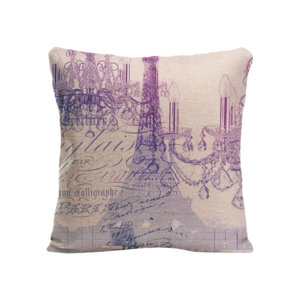 فرانش برج ايفل الزهور القطن الكتان غطاء وسادة سيارة مكتب أريكة رمي المخدة ريترو خمر ديكور المنزل 20 بوصة