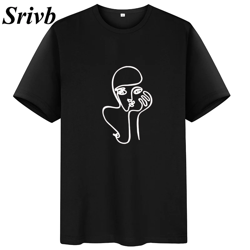 Женская футболка в стиле Харадзюку Srivb Face Art милая летняя с забавным графическим