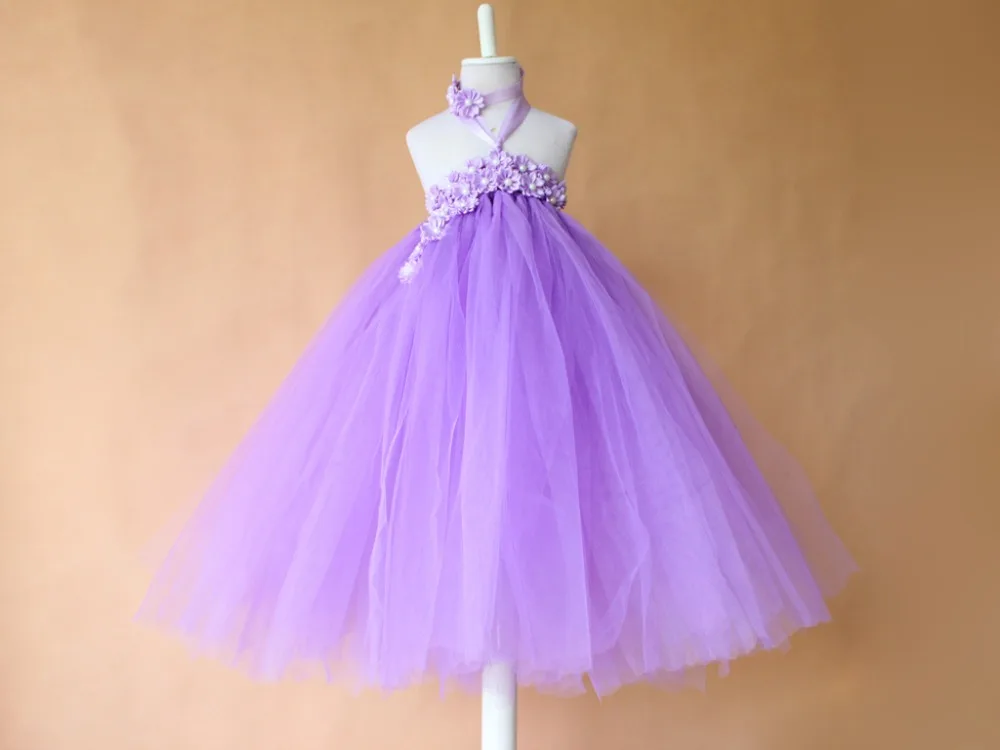elegant purple dress Baby Girl Summer Inner Material With Ruffle Lace