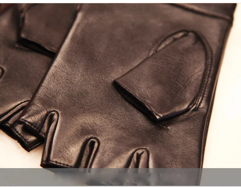 Genuine Leather Half Finger Women Gloves Solid Color Fashion Casual Elegant Lady Semi-Finger Sheepskin Glove L135NN Genuine Leather Half Finger Women Gloves Solid Color Fashion Casual Elegant Lady Semi-Finger Sheepskin Glove L135NN