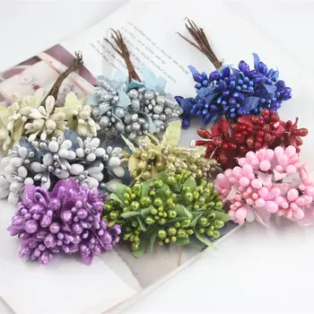 

10 PClot Muitos estames bagas flor artificial caixa DE decoracao DE casamento beads flores fontes do casamento Diy manual DE ocu