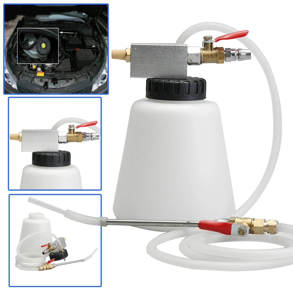 Car Vehicle Pneumatic Brake Filling Bleeder Bleeding Bottle 1L Oil