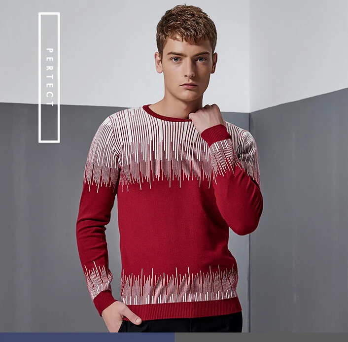 Male horse design sweater printing turtleneck sweater