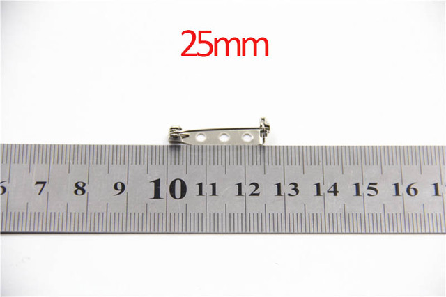 Metal Brooch Pins Base 20/25/30/38mm Brooch Back Safe Lock Bar Badge Holder Findings for Diy Jewelry Making Accessories