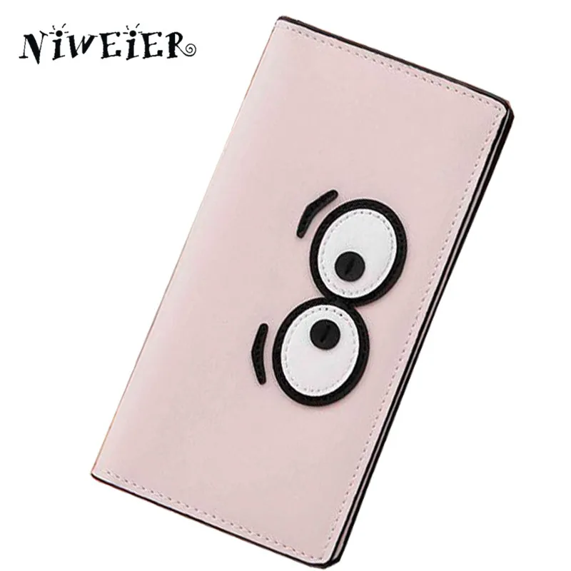 cute cartoon eyes wallet long women ultra thin wallets for girl
