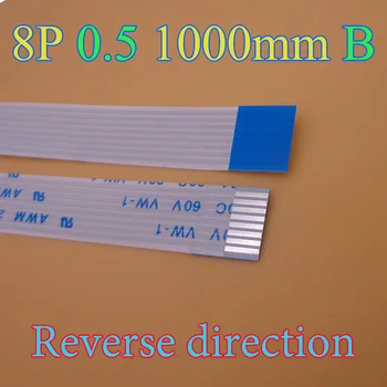 

10pcs/lot New 8-pins 8pin FFC FPC flat flexible cable 0.5mm pitch 8 pin Reverse Length 1000mm 100cm 1 meter 8p Ribbon Flex Cable