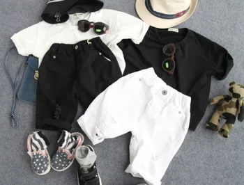 

2-8Y new 2019 summer casual fashion style hole boys pant cotton kids summer trousers boys pants