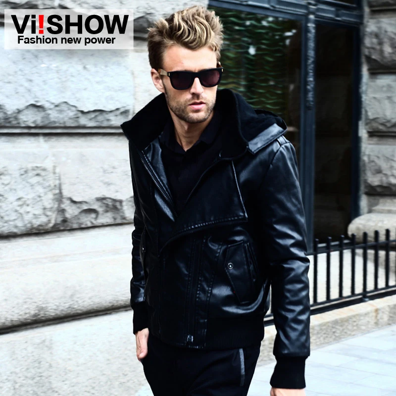 viishow slim fit leather jackets for men columbia r new