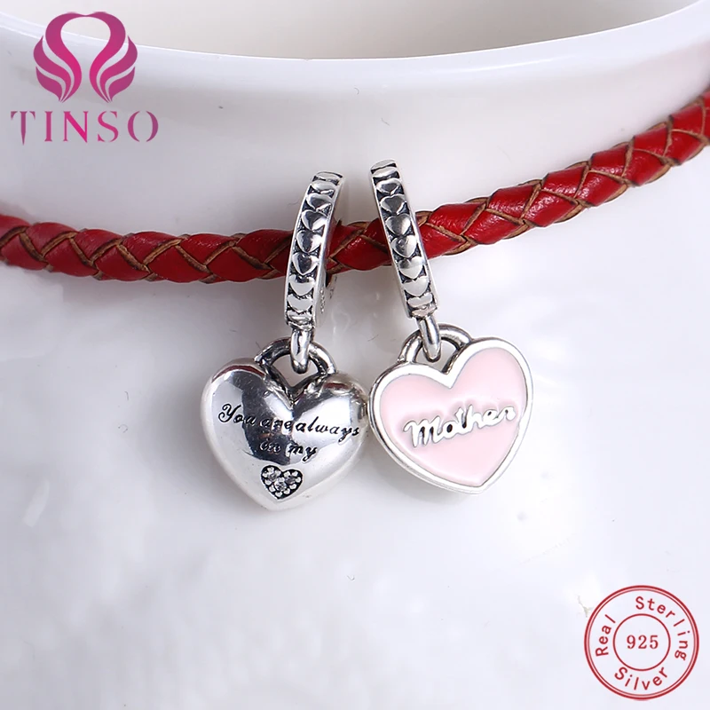 

Authentic 100% 925 Sterling Silver Heart Mother's Day CZ Charm Bead Fit Original Charms Pandora Bracelet Bead for Jewelry Making
