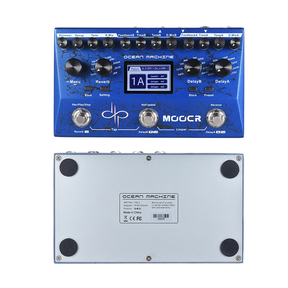 MOOER OCEAN MACHINE Premium Dual Delay + Reverb Looper многофункциональная педаль 15 видов эффектов