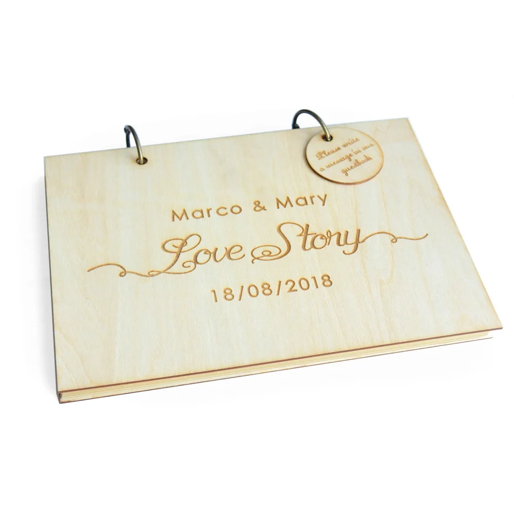 Custom Wedding Guest Book Engraved Wooden Sign Custom Wedding Guest Book Engraved Wooden Sign With Name