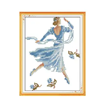 

Ballet Beauty Girl Small Material Bag Hand Embroidery Cross Stitch Kit Beauty Dance Yourself Embroidered Perfect Handicrafts