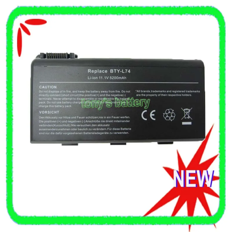 

5200mAh BTY-L75 Battery For MSI A5000 A6000 A6200 A6203 A6205 A6300 A7005 A7200 GE700 MS-1682 957-173XXP-101