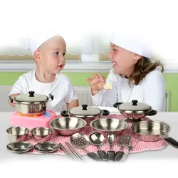 20 шт. нержавеющая сталь Pots кастрюли кухонная посуда миниатюрные игрушки кухня моделирование развивающие игрушечные лошадки ролевые игр