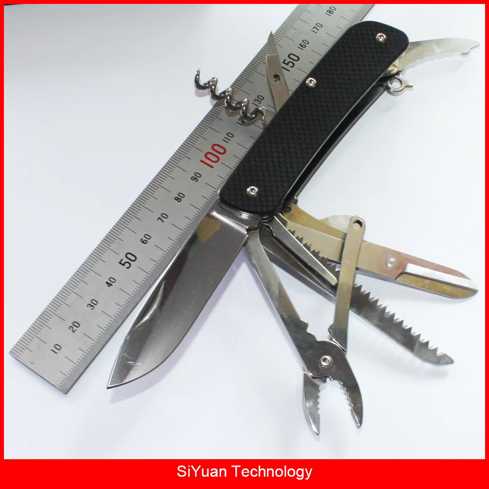 WA751 EDC Pocket Multitool Folding Knife with Plier Scissor Belt Cutter