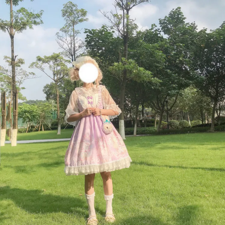 Cosplay&ware Kawaii Clothing Japanese Fashion Lolita Jsk Dress Women Summer Cute Bow Cat Strap Gothic Tea Party Sweet -Zentai shop online HTB1RiaAdUGF3KVjSZFmq6zqPXXaF.jpg