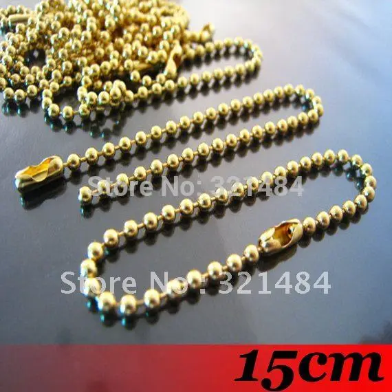 

Free ship! Gold Plated 1000PCS 15cm 2.4mm Ball Chains Link with Connector For Scrabble Tiles Key Chains Tags