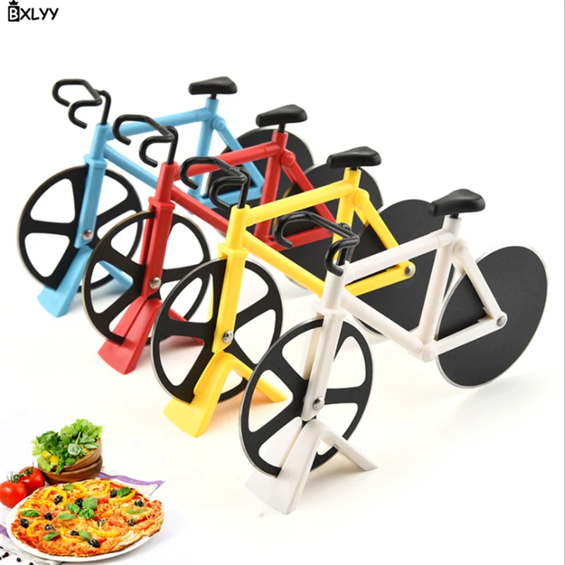 BXLYY креативный 4 цвета в форме велосипеда из нержавеющей стали для пиццы нож приспособления для выпечки Свадебные украшения инструменты для пиццы кухня Gadget.8z