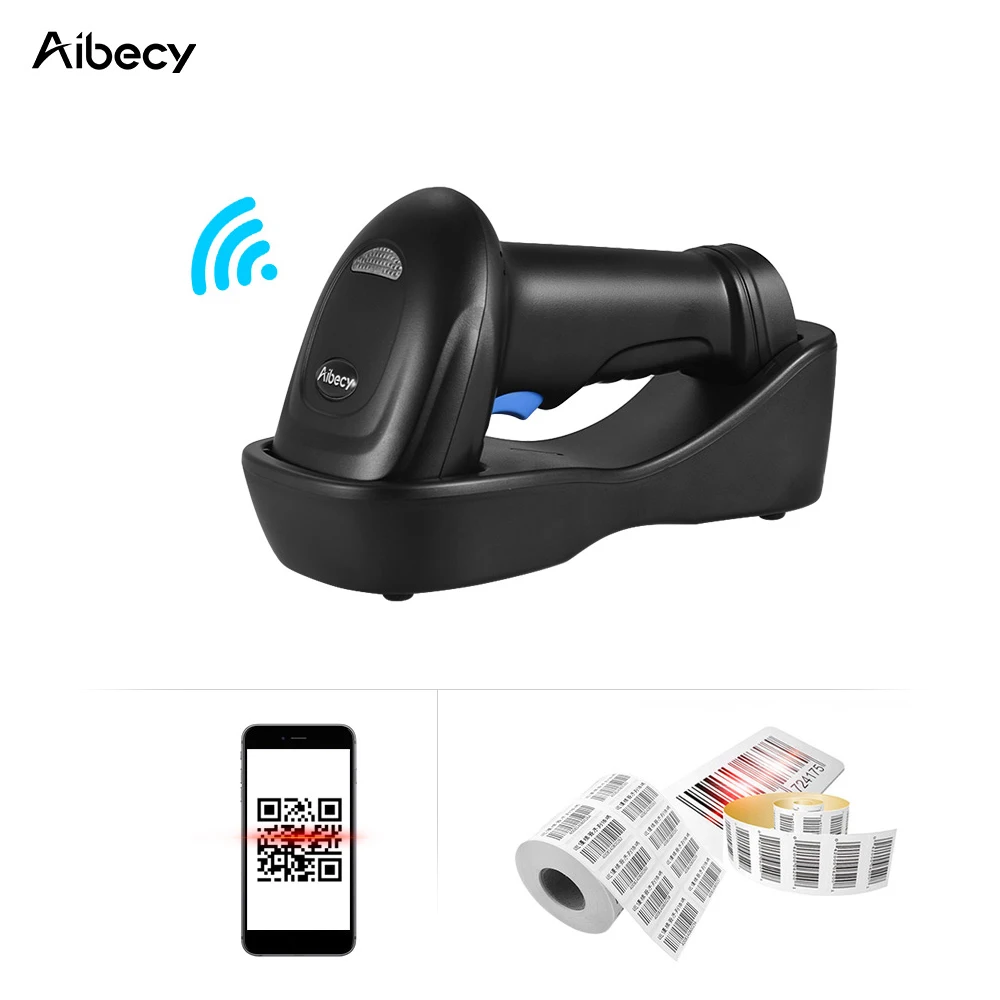 Aibecy Barcode Scanner Barcode Reader 433MHz Wireless 1D 2D Auto Image Barcode Scanner Handheld QR code PDF417 Bar Code Reader цена Aibecy Barcode Scanner Barcode Reader 433MHz Wireless 1D 2D Auto Image Barcode Scanner Handheld QR code PDF417 Bar Code Reader цены онлайн