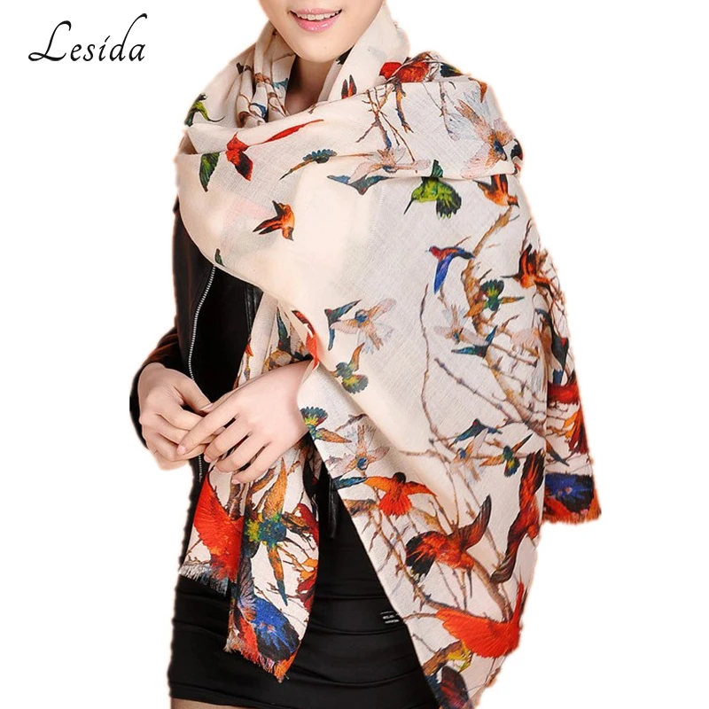 lesida 2017 autumn winter warm 100 wool scarf pashmina bird printed shawls and scarves lesida 2017 autumn winter warm 100 wool scarf pashmina bird printed shawls and scarves