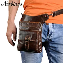 Norbinus мужские настоящие кожаные поясные сумки мотоциклетные наездники бедра падение ноги сумка плеча сумка Хип ремень мужские сумки