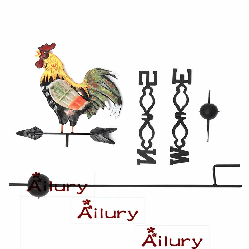 120 см высота цветной петух флюгер, железный петух флюгер на крышу, флюгер для сада