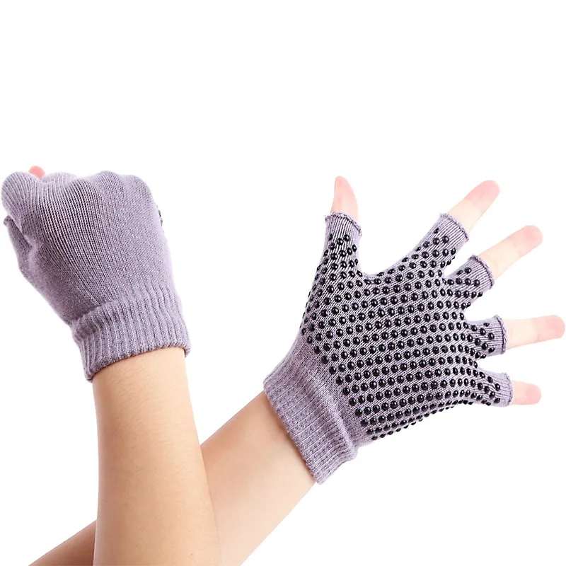 Перчатки без пальцев Для Йоги Нескользящие силиконовые гелевые перчатки для пилатеса дышащие спортивные перчатки для тренировки, езды на велосипеде женские спортивные перчатки - Цвет: HB