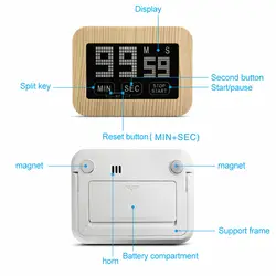 Цифровой таймер светодиодный магнитный громкий дисплей для приготовления пищи кухня спальня офис LXY9